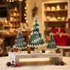 Conjunto de enfeites de árvore de Natal escovados transfronteiriços, artesanato em vidro de Zibo, presente de Natal, decoração de mesa atacado