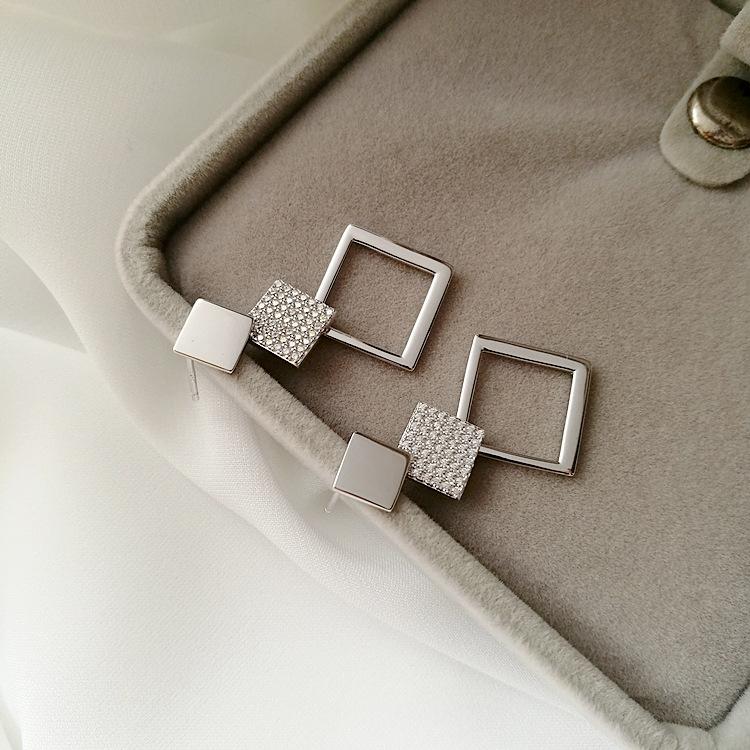 ED803371 3372圆形菱形耳环