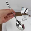 Cuchara para plato principal: Acero inoxidable 18/10, superior al 304, cuchara sopera profunda para comer