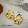 Brincos Grandes Exagerados de Ouro 18K Transfronteiriços Europeus e Americanos Brincos Geométricos de Formato Especial Joia de Orelha Criativa Irregular Oca