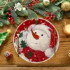 Serie de Elementos Navideños Cálidos Decoración de Mesa de Comedor para el Hogar Posavasos Redondos de Lino Estampado Navideño Posavasos Resistentes al Calor para Restaurante