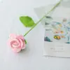 Tulipán Rosa Degradado Flores Artificiales Tejidas con Hilo Ramo Girasol Día de la Madre Día de San Valentín Flores Artificiales Crochetadas