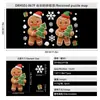 Decoraciones Festivas de Papá Noel Pegatinas Electrostáticas para Puertas de Vidrio Ventana Hombre de Jengibre Copo de Nieve Pingüino Regalo Oso Blanco