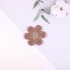 Ropa sombrero accesorios decorativos parche para chamarra de plumón autococido 5cm hilo dorado poliéster flor de seis pétalos bordado parche de tela
