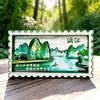 Imán de Refrigerador de Madera de Guilin Imán de Viaje Conmemorativo Montaña de la Trompa de Elefante Río Li Torres Gemelas del Sol y la Luna Regalos Culturales y Creativos Listos para la Venta
