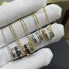 Colar de cerâmica preto e branco Baojialong para homens e mulheres, moda de casal, corrente de clavícula de ouro rosa de alta qualidade, incrustação completa de diamantes