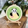 Lindo animal de bordado poke de dibujos animados pintura colgante paquete de material DIY hecho a mano Bordado Lu pintura colgante para sala de estar habitación infantil frotar música