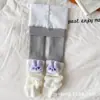 Leggings de Forro Polar para Niñas Otoño e Invierno Pantalones Gruesos Cálidos con Calcetines de Muñeca con Volantes para Niños Pantalones Cortos Patchwork para Bebé