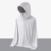 Ropa de Protección Solar Estilo Verano para Pareja, Ropa de Protección Solar Ultra-Delgada Transpirable para Hombre, Anti-UV, Talla Grande con Capucha de Seda de Hielo Ropa de Protección Solar para Hombre