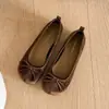 26 Novos Sapatos Planos Versáteis Estilo Coreano para Primavera e Outono, Bico Redondo, Laço, Solado Macio, Slip-On Loafers W768-3