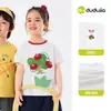 Ropa Infantil Dudu Camiseta de Algodón Puro para Niños 2026 Estilo Nuevo de Primavera Conjunto Delgado de Manga Corta para Niños Ropa de Moda para Niñas