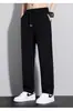 Pantalones ligeros de seda helada de verano, pantalones deportivos de secado rápido para hombre, pantalones casuales rectos fluidos, pantalones largos holgados de talla grande para hombre