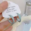 Banho de Ouro Real, Coleção Série Azul Moda Coreana e Japonesa, Brincos de Esmalte com Efeito Gotejante para Mulheres, Novos Brincos e Acessórios de Luxo Leve Nicho