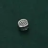 Prata Esterlina S925 Redondo Convexo e Côncavo Pontos Polígonos Contas Soltas Pulseira de Cordão com Contas DIY Feita à Mão Acessórios