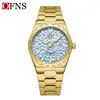 Ofns Reloj de Moda Más Vendido Transfronterizo Clásico para Hombre con Doble Calendario de Cuarzo Correa de Acero Luminosa Reloj de Cuarzo de Negocios para Hombres