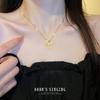 [Acero de titanio de cuerpo completo] Collar de oro real con personalidad de libélula de lámina de oro muy simple, cadena de clavícula roja de red ins para mujer.