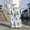 Pantalones anchos de estilo chino para hombre, modelo nuevo 2026, nuevos pantalones anchos de seda helada estilo chino, pantalones de estilo Hanfu chino con estampado de tinta y lavado