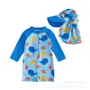 Traje de baño para niños de 26 años, Traje de baño de una pieza con protección solar y mangas largas, Traje de surf de secado rápido, Traje de baño para Europa, América, Japón y Corea, Venta directa transfronteriza
