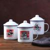 Taza de esmalte nostálgica al por mayor taza de esmalte nostálgica con tapa taza para hotel barbacoa tarro de té de esmalte antiguo