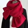 Novo cachecol estilo ins coreano para mulheres, lã, espessado para outono e inverno, quente, adequado para casais, popular online, cor sólida, versátil para estudantes