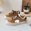 CKN Zapatos Pequeños Sucios de Estrella con Forro Polar Estilo Hong Kong Moda para Estudiantes Femeninas Estilo Coreano Suela Gruesa Aumentadores de Altura Zapatos Casuales de Moda 6603
