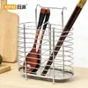 Suporte de Hashi de Parede para Hashis de Aço Inoxidável, Utensílios de Cozinha, Gaiola para Colher e Hashi, Prateleira de Armazenamento sem Furos