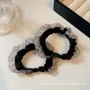 Scrunchie de malla a cuadros con estampado de leopardo, versátil y duradero, alta elasticidad, no se resbala, goma para el pelo de larga duración para mujer