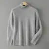 Suéter de Cuello Alto 100% Lana Pura para Hombre, Suéter de Manga Larga Otoño e Invierno, Suéter Holgado de Cachemira, Capa Base Tejida Engrosada para Jóvenes