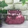 Bolsa de Maquiagem Lantejoula Vermelho Rosa, Bolsa com Dobradiça e Clipe, Pequena Bolsa de Festa, Bolsa de Maquiagem Lantejoula Colorida, Bolsa Lantejoula para Batom