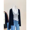 Cárdigan ligero de protección solar para mujer, chaqueta de punto de seda helada, prenda exterior de verano 2026, negro, talla única, directo de fábrica