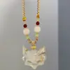 Collar de cuerda hecho a mano con colgante de máscara de zorro de diseño exclusivo, collar de moda de lujo