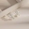 Pendientes de Encaje Irregular Plisado con Forma de C, Metal con Pedrería, Estilo Transfronterizo Europeo y Americano, Aguja de Plata, Lujo Ligero, Únicos y Versátiles