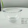 Bol y Plato de Cristal Transparente con Borde de Perlas para Postre, Helado, Ensalada de Frutas Casera, Azucarero, Bol para Avena