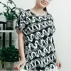 Ropa de Verano Casual Estampada de Manga Corta para Mujer Tallas Grandes 1688 Blusa Suelta de Rayón y Seda para Mujer Camiseta de Manga Corta