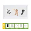 Bebé Cien Días de Edad Huella de Mano y Pie Hueco Marco de Fotos DIY Huella de Pata de Mascota Conmemorativa Almohadilla de Tinta para Mano y Pie de Bebé como recuerdo