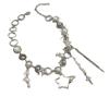 Exquisito collar de borlas de diamantes de imitación de estrella de perlas europeas y americanas, cadena de cintura, viento frío, hip hop, dulce, genial, tendencia, joyería personalizada