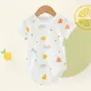 Ropa de Pedos para Bebé Verano ins Estilo Delgado para Niños y Niñas Clase A de Bebé Algodón Puro Triángulo Hattie para Recién Nacidos Ropa de Gateo Pelele