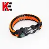 Pulsera de brújula multifunción de supervivencia al aire libre EMAK, ideal para escalada en roca, etc., pulsera tejida con cuerda de paraguas de emergencia.