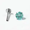 Aleación de Titanio F136 Verde Para Zirconia 6A Súper Brillante Stud para Hélice de Oreja g23 Titanio Rosca Interna Stud para Piercing en Oreja Joyería al por Mayor