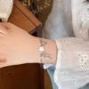 Pulseira Prata Quebrada Laço Amor Rosa Feminina Nicho Luxo Leve Pulseira Exquisita Novo Estilo Doce Pulseira Estrela