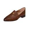 Encontro de Moda Temporada 2026 Primavera Mocassins Femininos Slip-On Salto Baixo Emagrecedor Bico Fino Salto Bloco Sapatos Únicos