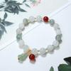 Pulsera de Calabaza Tianshan Cui Natural Venta al por Mayor de Fábrica Pulsera de Calabaza Tianshan Cui Jade Seda Dorada 8 Calabazas Rojas Suministro en Vivo