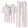 Pijama de Lyocell para Mujer 2026 Nuevo Manga Corta Pantalón Largo Moda Verano Ropa de Casa Estilo Celebridad de Internet Primavera y Otoño