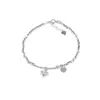 Pulseira de Bambu Estilo Coreano com Elementos Geométricos, Contas em Formato de Coração, Prata Triturada, Estilo Melhor Amigo Estudante, Pingente Quadrado de Verão Tendência