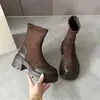 Botines Martin para Mujer Estilo Británico Retro Aumentadores de Altura Suela Gruesa Adelgazantes Nuevos Negros 2026 Botines Cortos para Mujeres Pequeñas Tacón Grueso Otoño Invierno