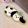 Tapete de Chão Fofo de Cachorro de Desenho Animado Imitação de Caxemira Decoração de Sala de Estar Tapete para Pés Banheiro Vaso Sanitário Tapete de Chão Absorvente Dropshipping