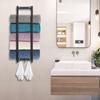 Toallero de baño sin perforaciones, estante de almacenamiento para inodoro, montaje en pared, empalmable, estante de almacenamiento para toallas de baño, negro, nuevo estilo