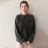 Nuevo Suéter de Punto de Lana 100% Puro para Mujer Otoño e Invierno 2026, Moda Color Sólido Grueso, Camiseta Base de Cachemira