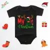 Feliz Natal macacão bebê veado vermelho saco de dormir roupa de pum manga curta Natal transfronteiriço europeu e americano
