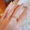 Anillo de circonita con diamantes de estilo francés para mujer, ajustable, con apertura para dedo, de alta gama, ligero, de lujo, combina con todo, nuevo producto de verano.